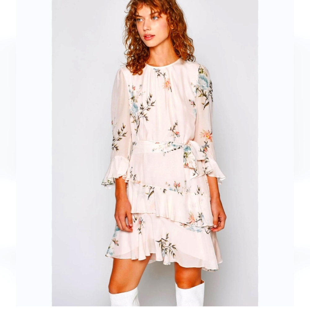NWT Joie Cocktail Kayane Goldenrod 100% Silk Dress Size 2